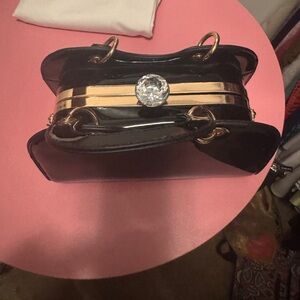 Black and Gold Women's Jelly purse tote